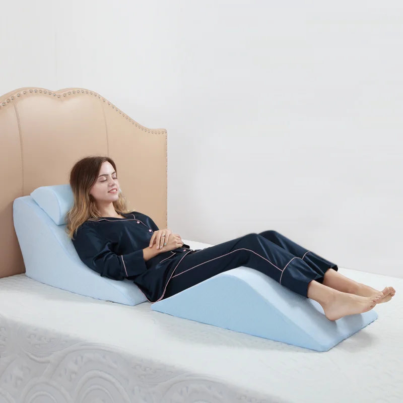 Post Surgery Memory Foam Wedgeshaped Sit Up Pillow Set Can Adjust Leg