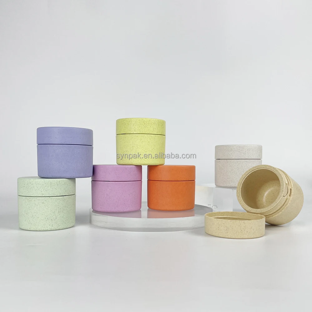 50ml Wheat Straw Material Environment Cosmetics Container Protection Simple Fashionable Refillable Lotion Face Cream Jars