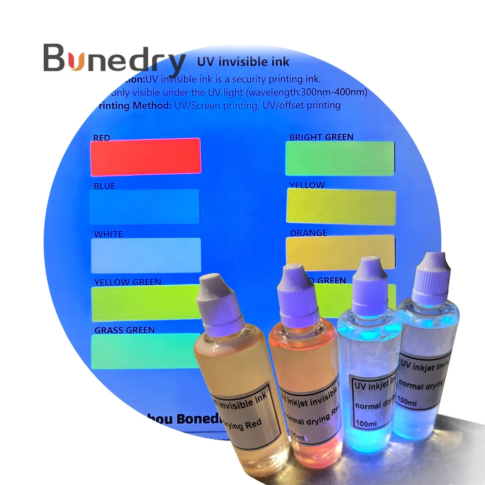 UV Invisible Ink Colorless to Yellow Green Water Based for Anti