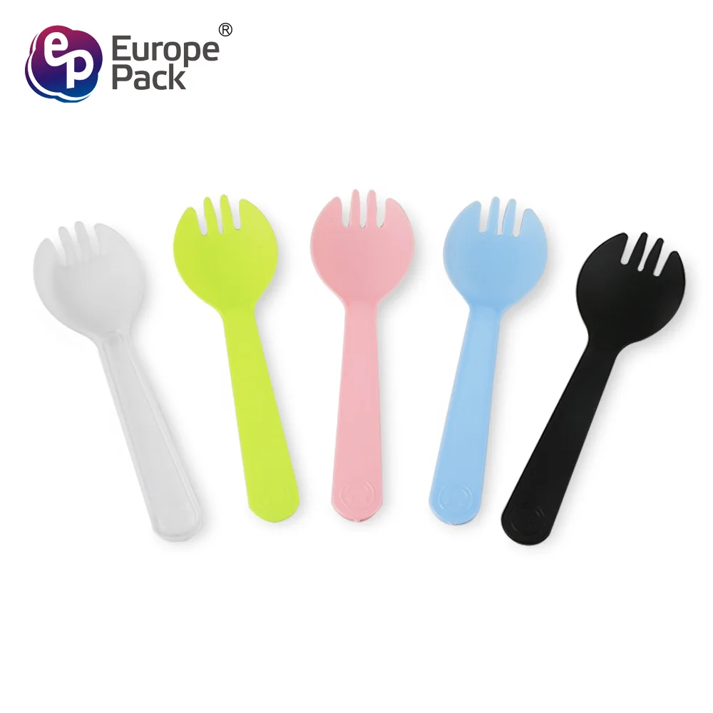 Plastic Salad Fruit Dessert Forks New Arrival Food Grade Disposable Clear Fork Spoon