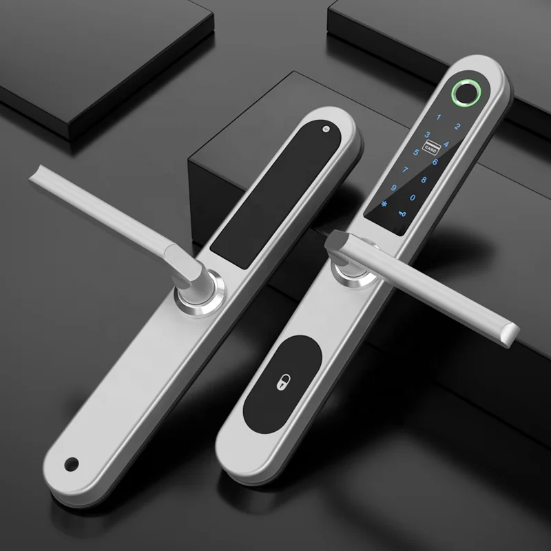 Tuya Smart Move Left and Right Glass Door Lock Electronic Home Office Furniture Security Fingerprint Smart Glass Lock