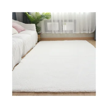 High Quality Solid Color Super Soft Plush Shaggy Carpet Large White Rug Living Room