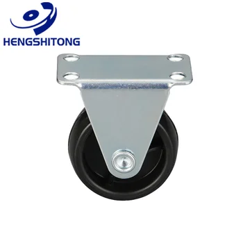 Factory direct lightweight 1.5/2/2.5/3 inch rubber material black casters for trolley Furniture
