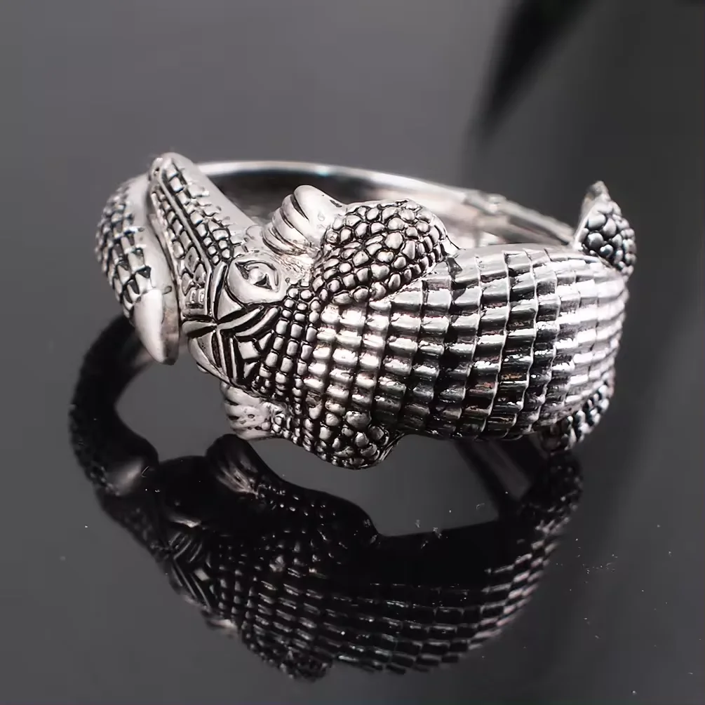 HANSIDON Wild Animal Design Latest Statement Bracelets Cuff Stretch Alligator Handmade Metal Arm Bangle India Jewelry Accessory