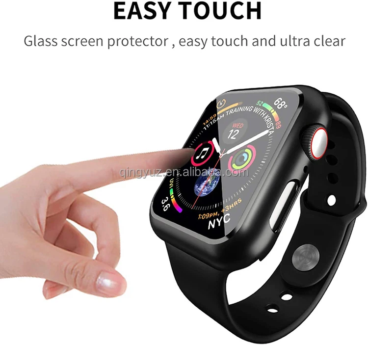 ENKAY HAT-PRINCE For Apple Watch Ultra 49mm Waterproof Case Tempered Glass  Screen Protector Hard PC Full Protection Watch Cover - Dark Blue Wholesale