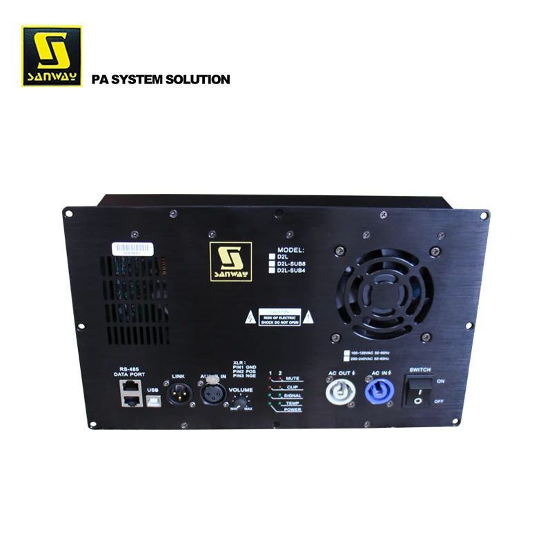 Módulo amplificador de potência de subwoofer D2L Sanway Classe d 1800W DSP integrado