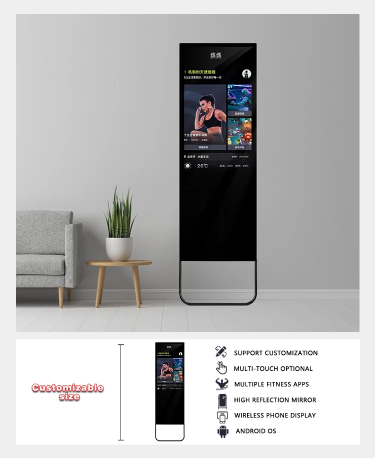 product adjustable smart fitness mirror hd touch screen mirror full body fitness mirror with hd display for home gym-6