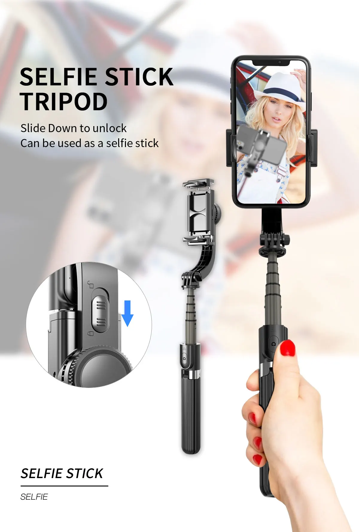 portable wireless tripod selfie stick mini extendable monopod