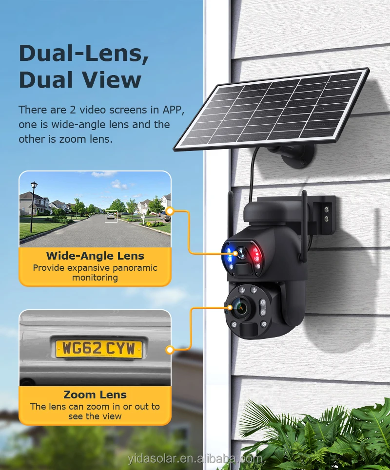 4G Sim Card Camera UBOX 3 Screen 6MP Outdoor PIR PTZ Human Detection Security Network Camera 360 PTZ CCTV Solar 4G Camera