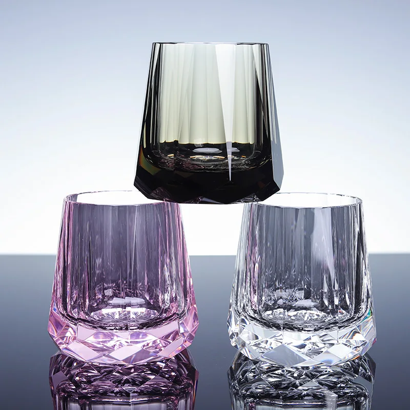 High Quality round Rock Crystal Highball Glasses Eco-Friendly Custom Drink Cups for Juice and Water