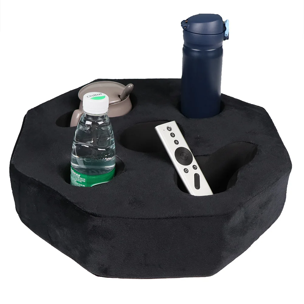 New Design Multi Purpose Movable Storage Rack Soft 5 Hole Octagonal Sofa Cup Holder Sponge Cup Holder Pillow