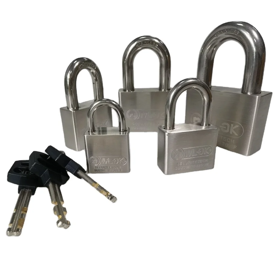 MOK Anti-Acid Anti-Pick Anti-Rust Padlock Key Unlock Waterproof Anti-Theft Features Polished Finish for All Types Containers
