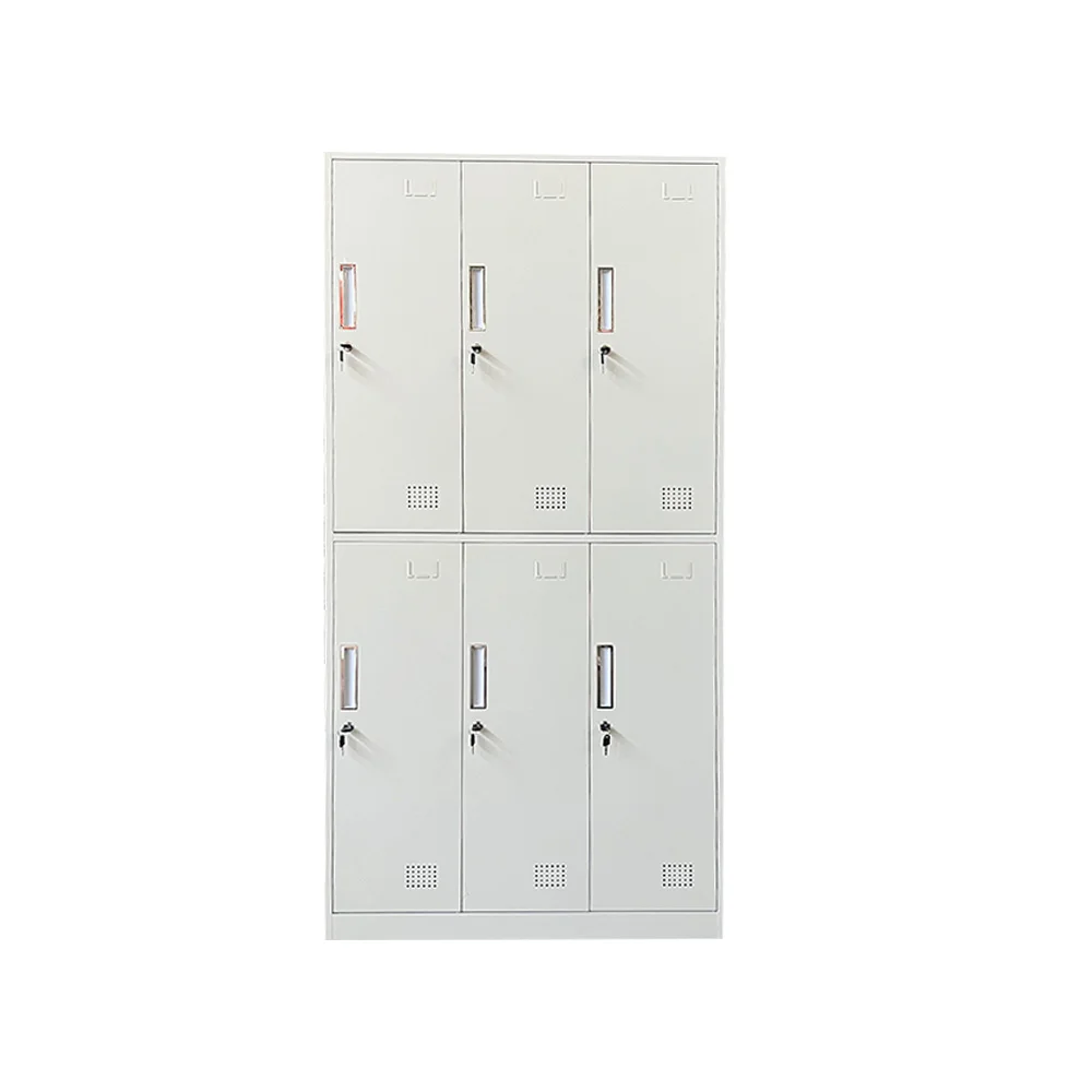 Customized 6-Door Steel Locker Modern Design Metal Wardrobes with Hanger for Gym Use for Workshop Dining Living Room