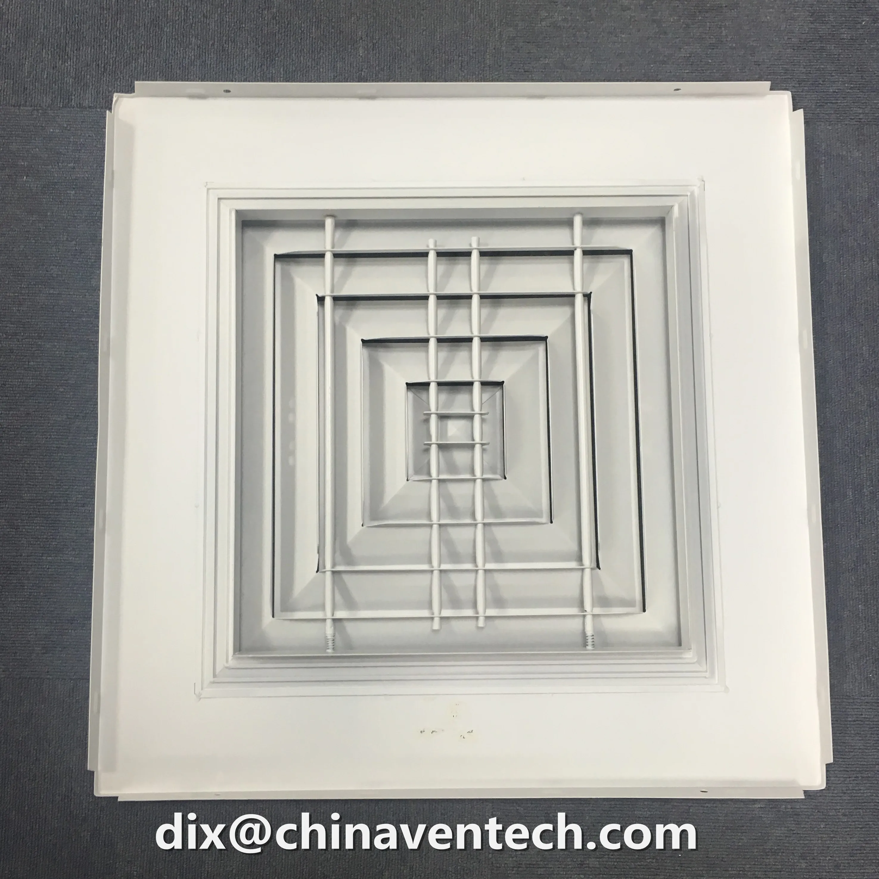 Air handling unit aluminum ventilation air vent square 4 way diffuser for ceiling replacement