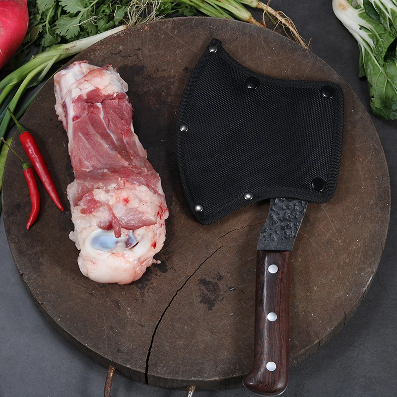 Creative Wooden Handle MultiFunction Outdoor Camping Axe Portable Survival Hatchet Bone Knife Butcher Knife