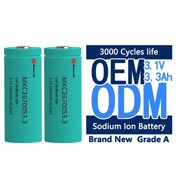 Best price  sodium ion battery cell manufacturer 3.1V  3000mAh 3200mAh 3300mAh 26700 sib sodium battery