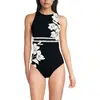 Black Floral Stripe Placement