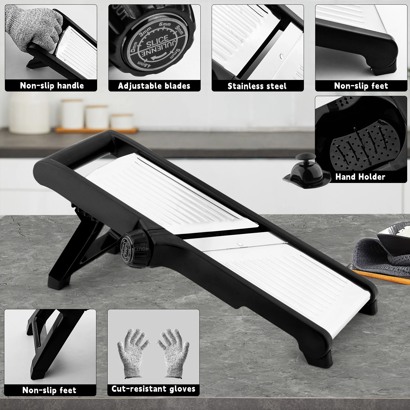 Gadget 2025 New Arrival Mandoline Fruit Slicer Multifunctional Shredder Julienne Cutter Slicer Safe Mandoline Slicer