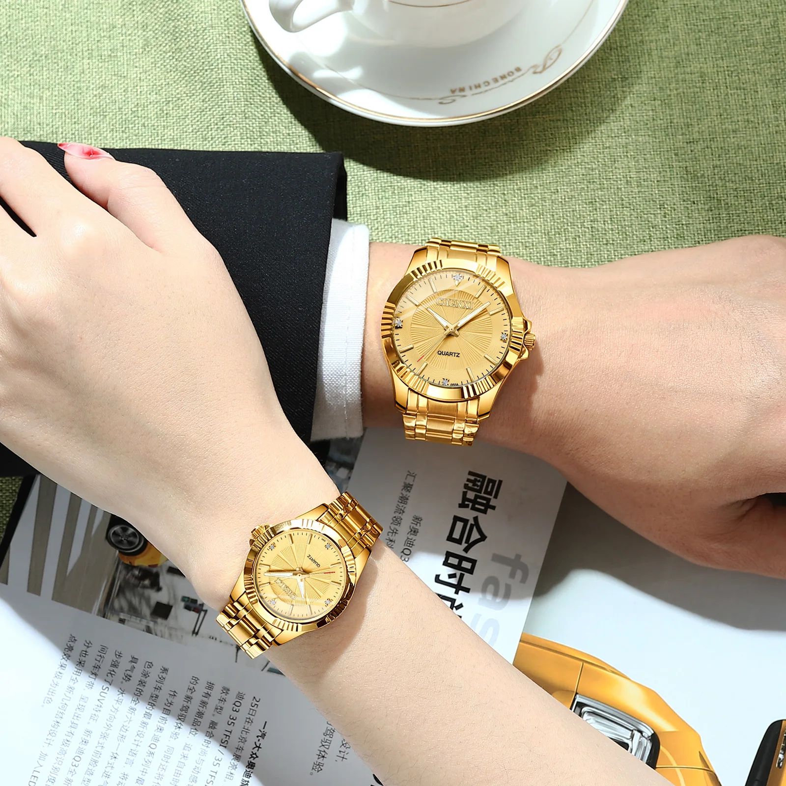 Gold Business Watch Lovers Wholesale Men's Foreign Trade Cross