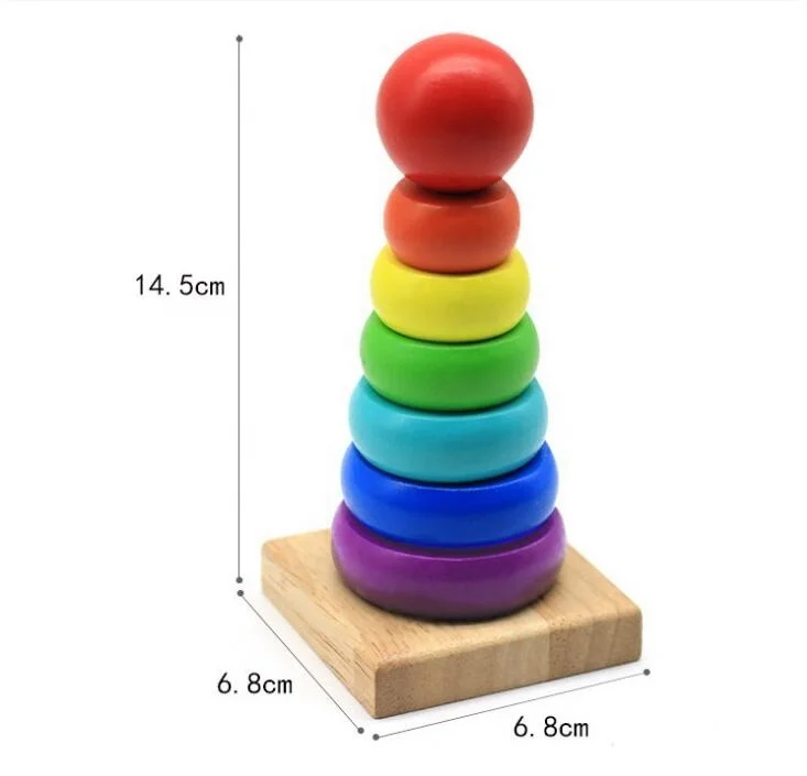 Rainbow Stacking Ring Tower Stacking Folding Cup Stapelring Blocks Wood Plastic Toddler Toy Baby Toys Infant Toys