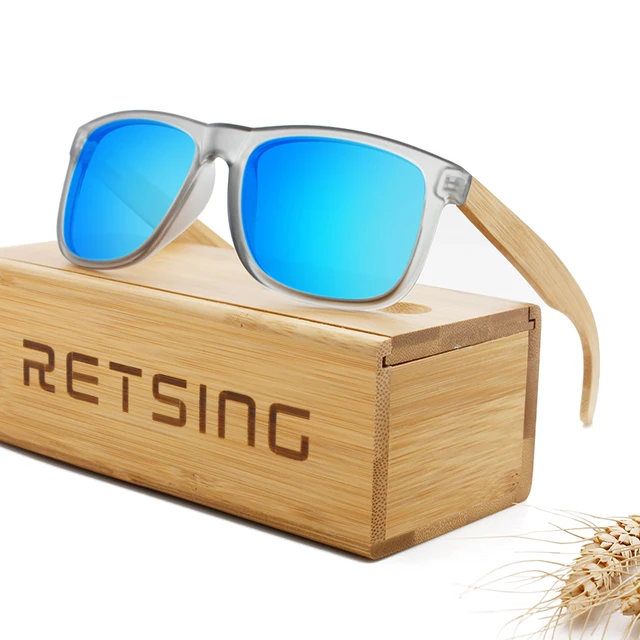 Custom Brand Design Polarized Sun Glasses Men Bamboo Wooden Sunglasses