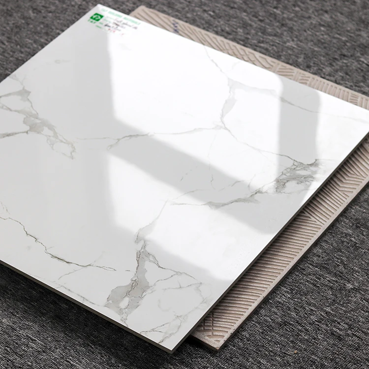 Wholesale Polished Glazed Calacatta White Marble Floor Tiles For Living ...