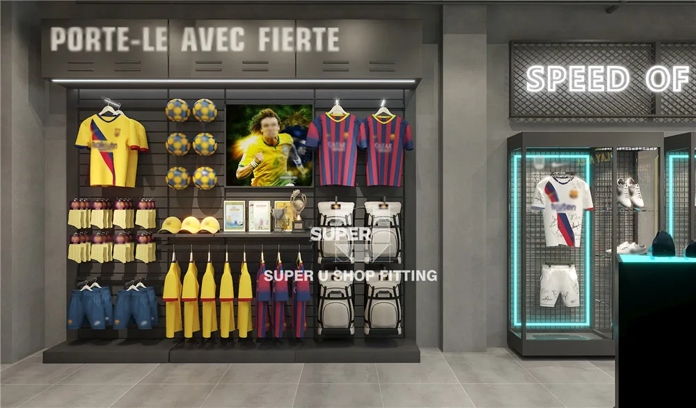 Modern Football Shop Display Fixture Retail Football Store