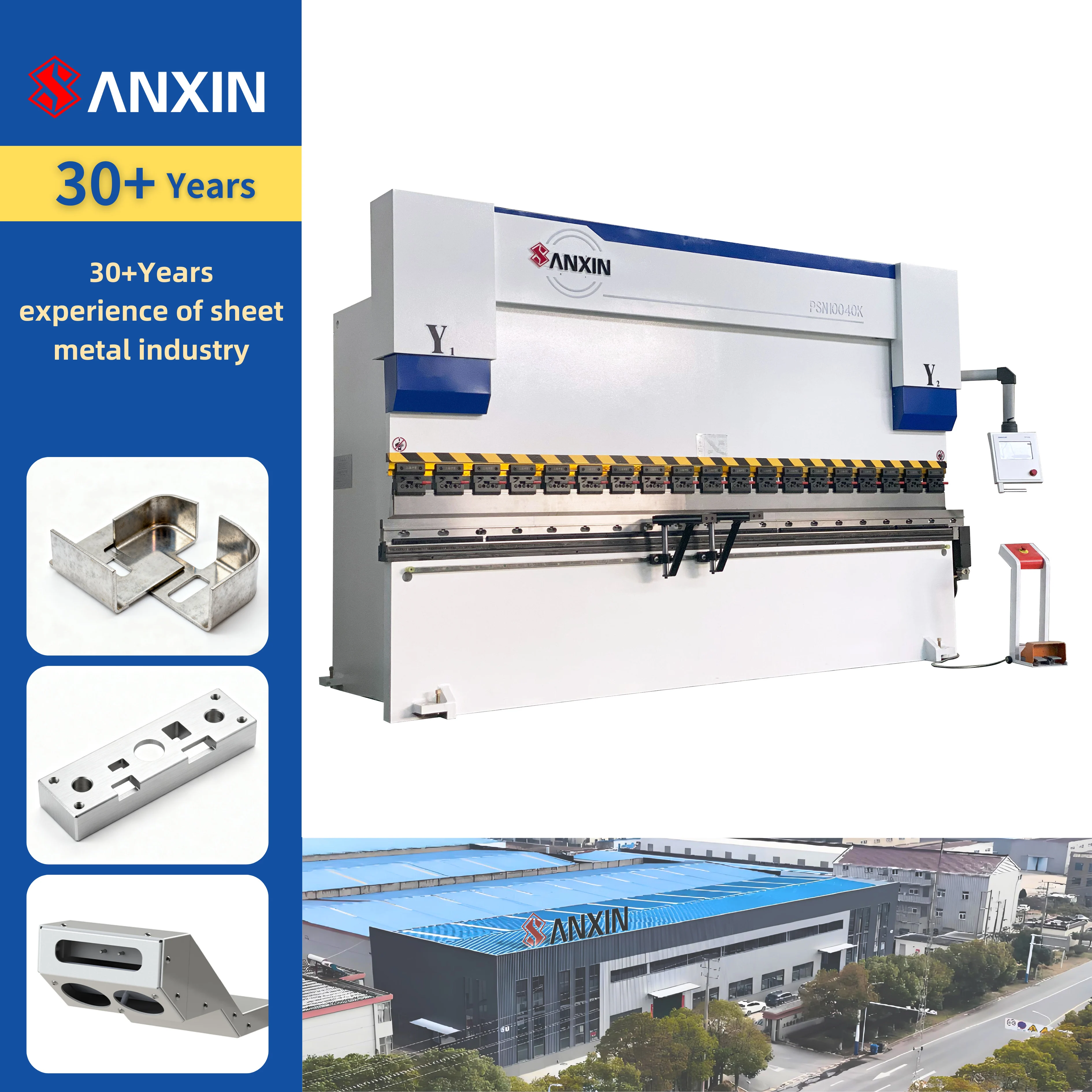 SANXIN Sheet Metal Bending 4000mm Press Brake CNC Machine for Aluminum Stainless Steel Carbon Steel in Construction Industries
