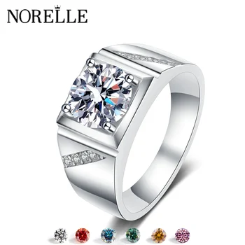 2025 New Arrival Luxury 925 Sterling Silver Men's Custom Moissanite Ring 1CT 6.5mm Moissanite Wedding Jewelry Ring for Men