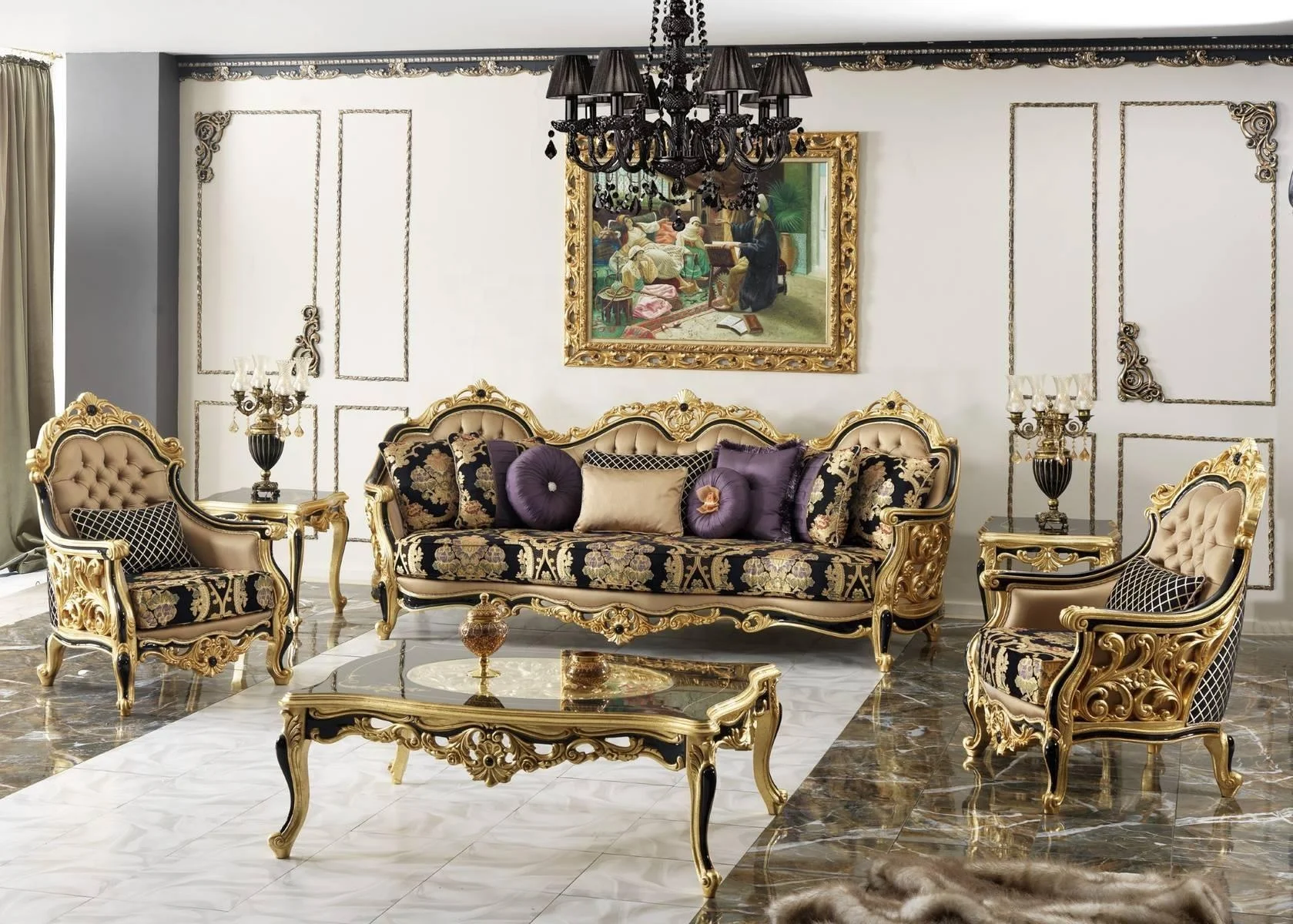 Antique Sofa Royal Furniture Living Room Luxury Sofa Furniture,Golden ...