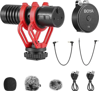 BOYA BY-MM1W Wireless Microphone for iPhone Android Smartphone DSLR Cameras Recording on Camera Mic detail image