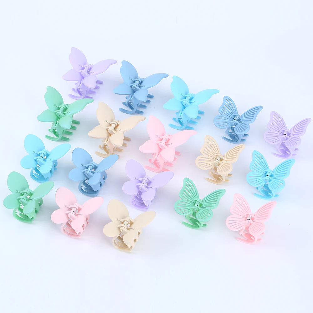 Оптовая продажа корейские дешевые аксессуары для волос летние красочные матовые цветные заколки с бабочкой большие на толстых
