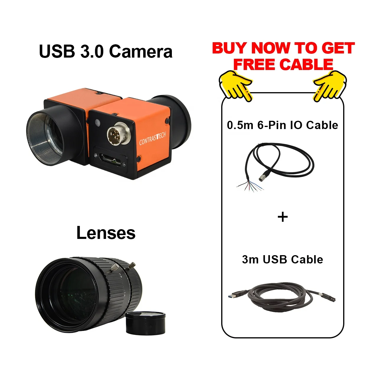 Popular 5fps - 75fps Multispectral Infrared Professional SDK 1280x1024 High Speed IR Camera NIR Robot Camera for Food Sorting