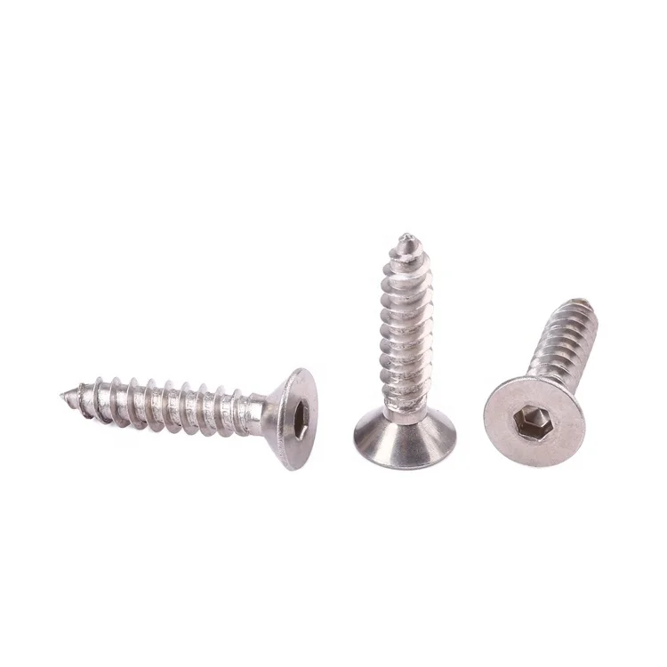 Factory price Din7991 stainless steel hex socket countersunk fat head screws