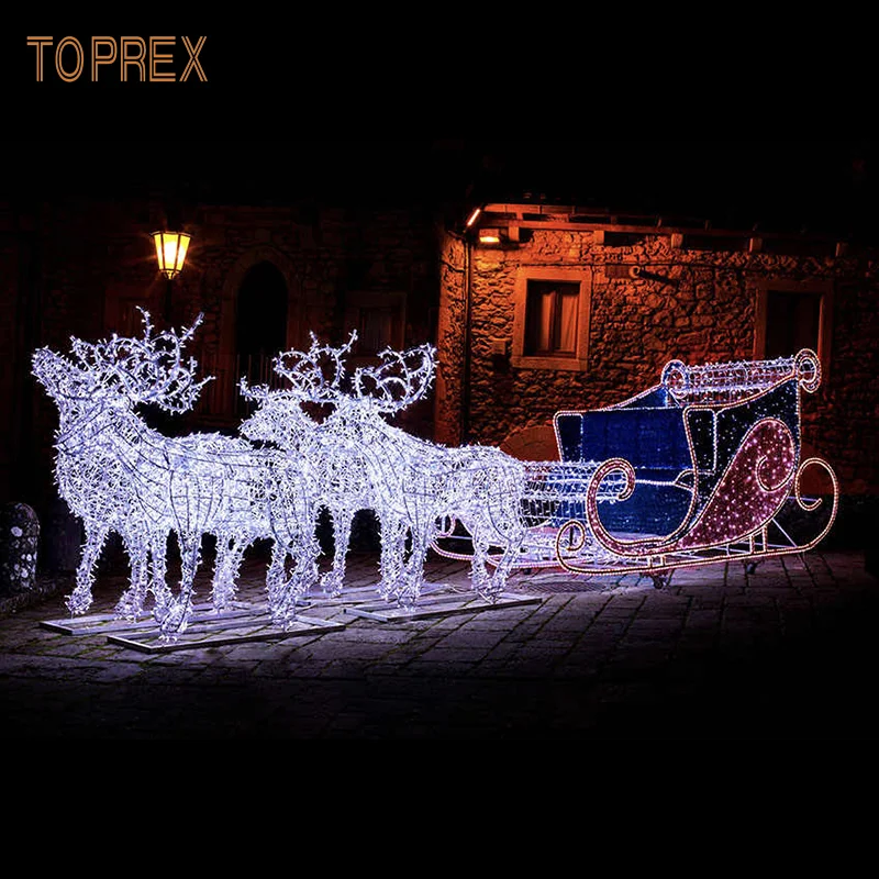 Source Nordic outdoor large led lighted reindeer sleigh luxury ...