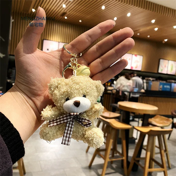 Wholesale Plush cute key chain for girls Plush bear bag pendant Couple  gifts kawaii anime teddy bear keychain wholesale From m.