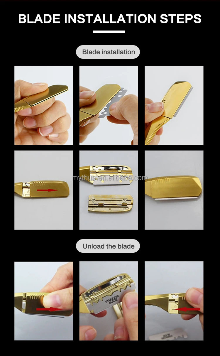 Electroplating Single Blade Razor - Manual Barber Shaving Knife