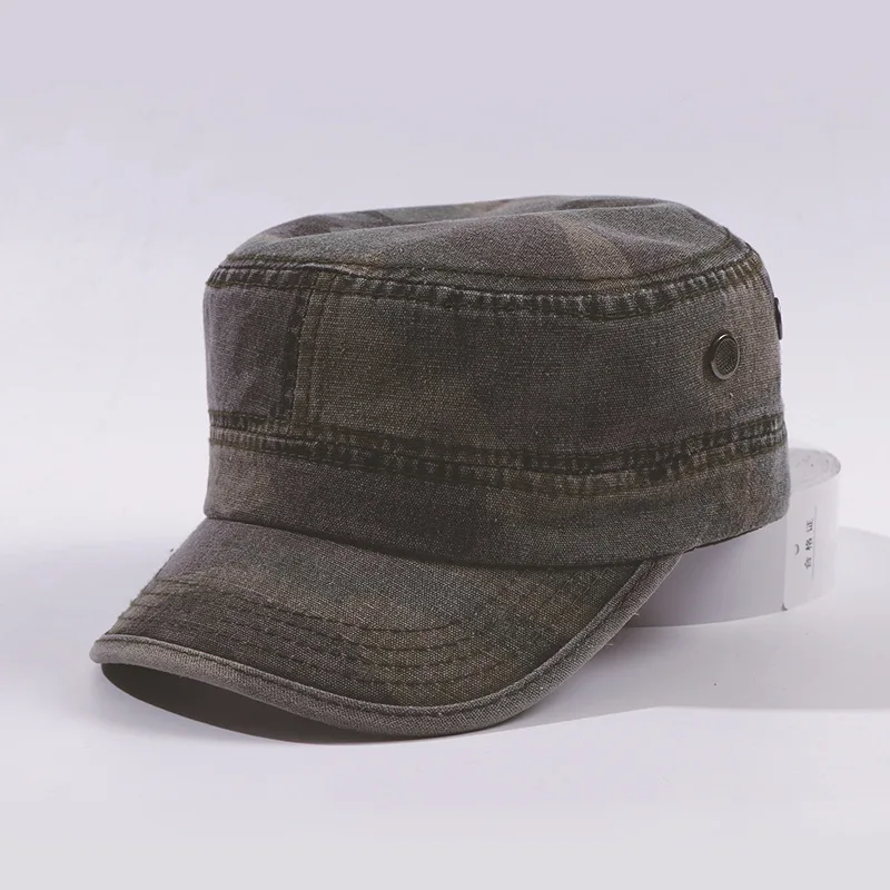 Пользовательский логотип OEM оптовая продажа мужская армейская Военная кадет тактическая хлопковая бейсбольная шляпа повседневные регулируемые плоские коричневые шляпы унисекс