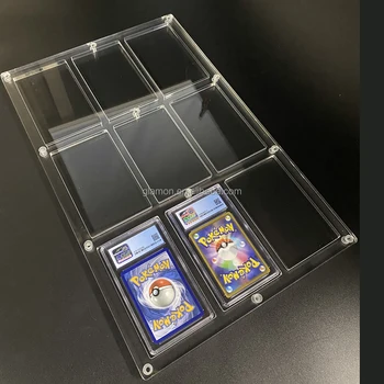 Trading Card Frame Holder Stand Display - 3 Card Slots Clear Acrylic UV  Filtering Screwdown