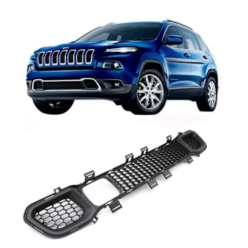 AUTO CAR Front Bumper Lower Grille Cruise Control Matte Black Fit For Jeep Cherokee 2014-2018 OEM 68203217AA