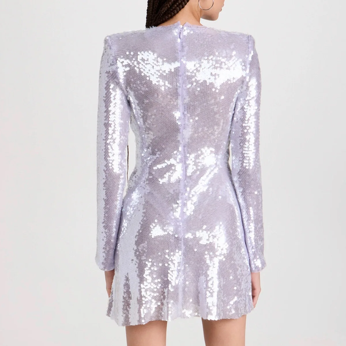 knee length dresses for ladies Mermaid Burgundy Sequin Dresses Long Sleeve main image 1