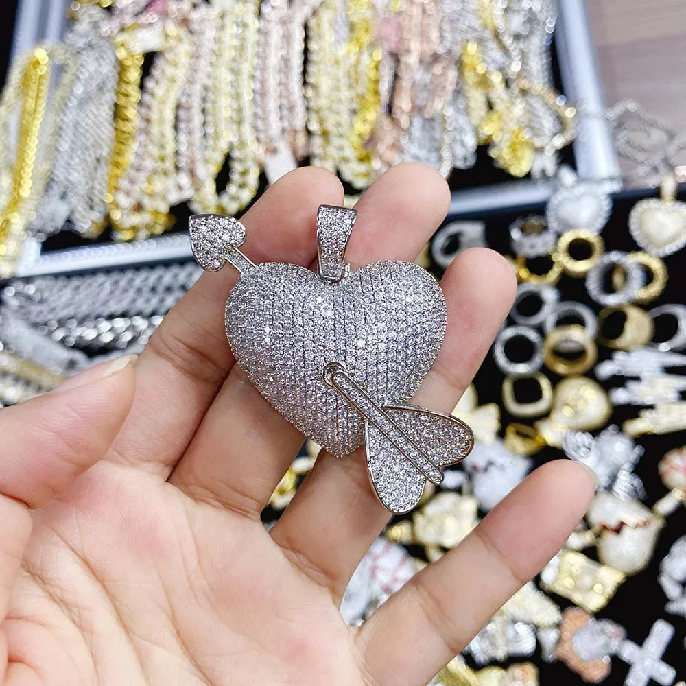 アクセサリー lui jewelry / heart pendant top RQ New Heart Pendant Necklace - High Quality Iced Out Jewelry