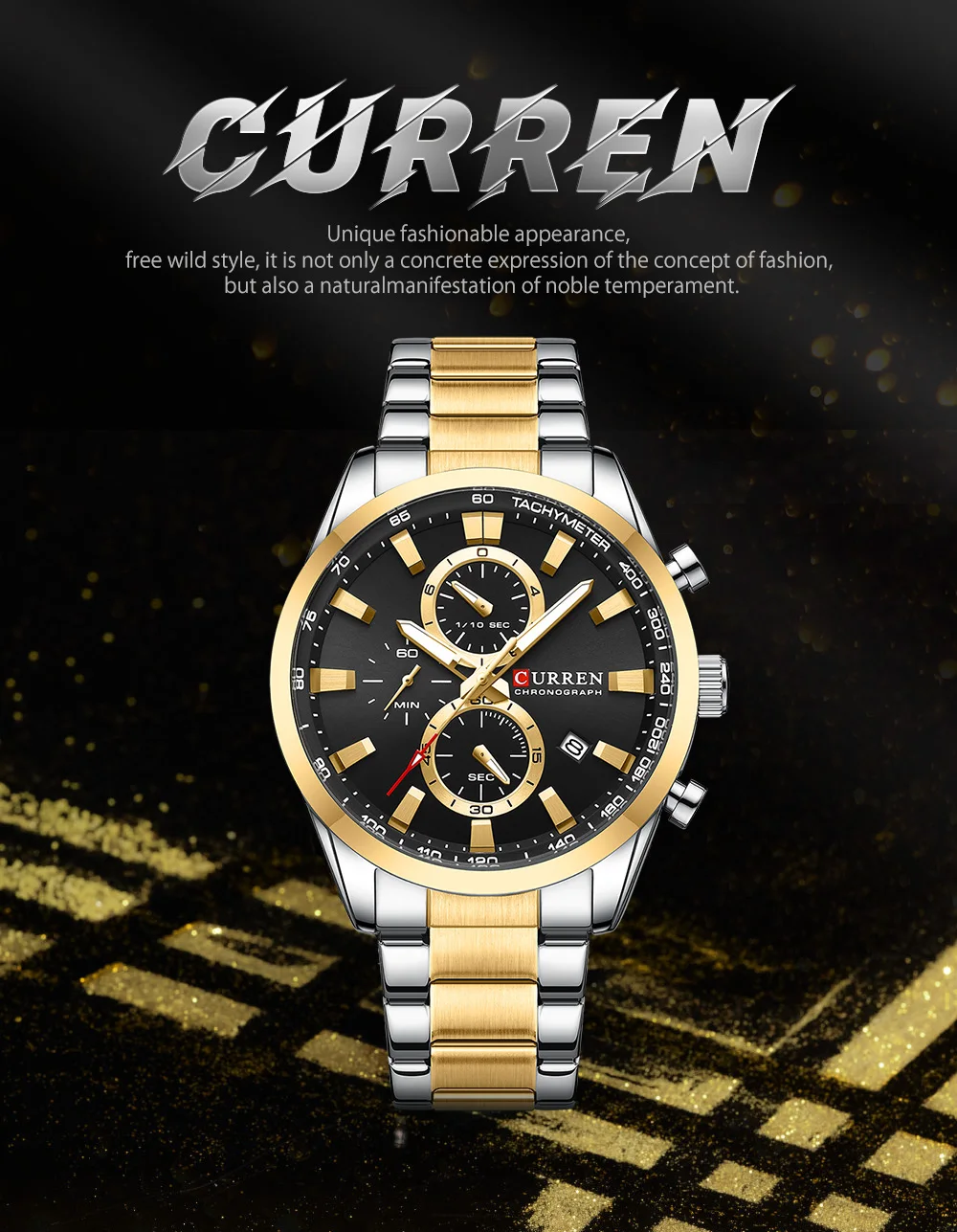 New Curren 8445 Casual Sport Quartz Watches For Men Top Brand Luxury Wrist Watch Man Clock Fashion Reloj Chronograph Wristwatch