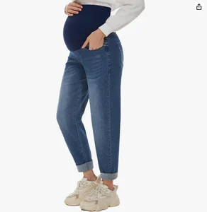 Women's Maternity Jeans Over Belly Skinny Stretchy Denim Pants Comfy Slim Pregnancy Pants