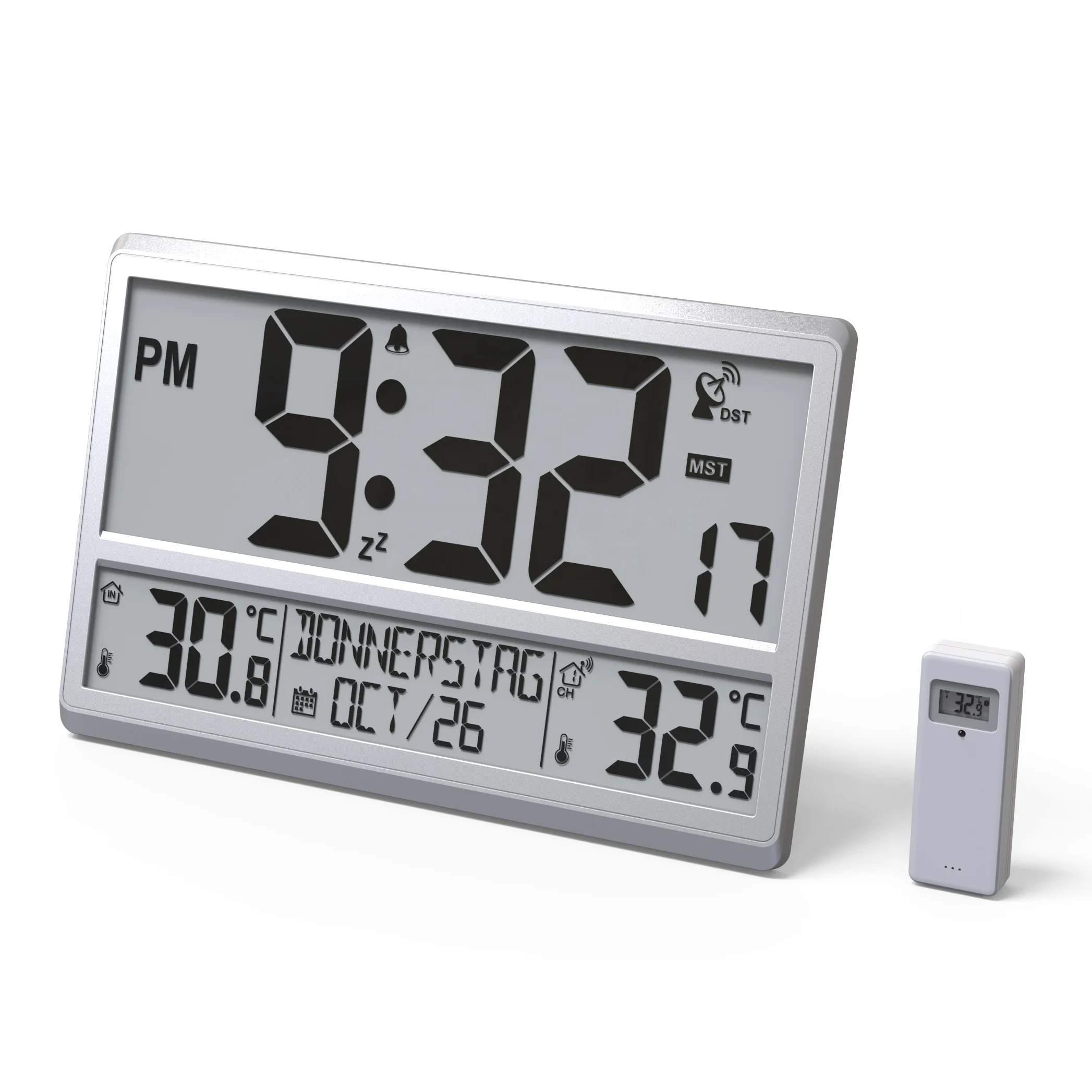 2024 NEW Style Extra Large Display Radio Controlled LED Alarm Wall Atomic Digital Clock