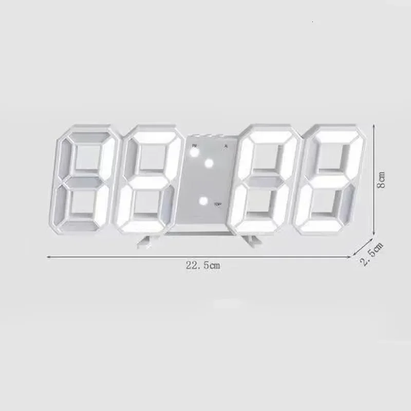 3D Digital Alarm Clock Automatic Dimming LED Wall Clock Color Light Desktop Alarm Clock