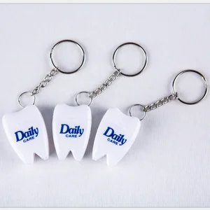 Daily Care Special Colorful Box 5M Tooth Shape Teeth Floss 840D with Key Chain for Dental Clinic Promotion Use