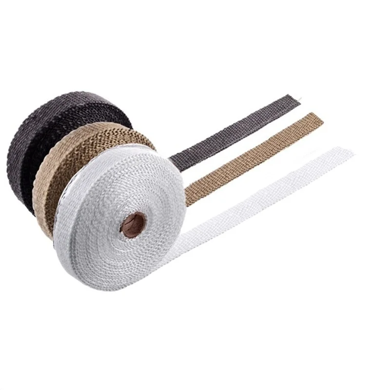 Оптовый продавец 5 м * 50 мм выхлопная труба мотоцикла Тепловая лента термостойкая ткань защита выхлопной трубы