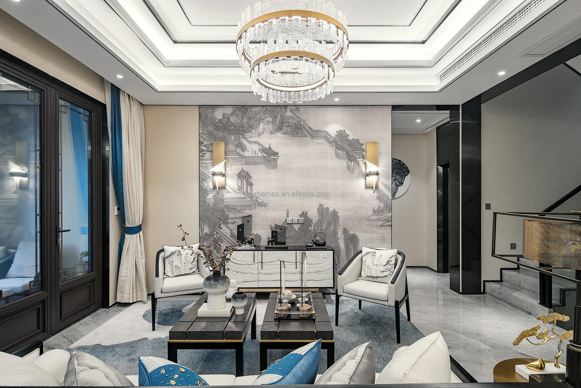 The Famous Picture of Riverside Scene at Qingming Festival High End Custom Wallpaper Wall Mural