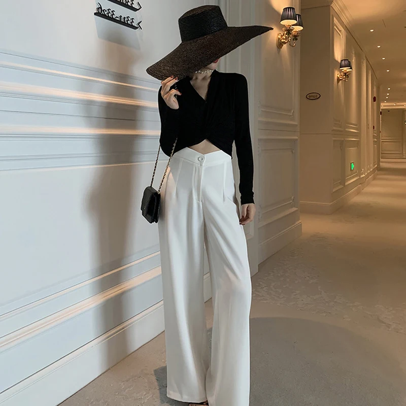 Suéter Ajustado De Manga Larga Para Mujer,Jersey Sexy,Moda Primavera 2021 -  Buy 2021 De Moda De Primavera De Corte Slim De Manga Larga,Mujer Giro  Frente Profunda Manga Larga Cuello V Basic Crop